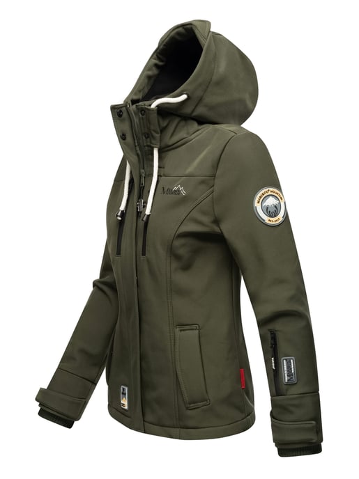Marikoo chaqueta softshell mujer – Kleine Zicke cálida con capucha y forro polar - Image 3
