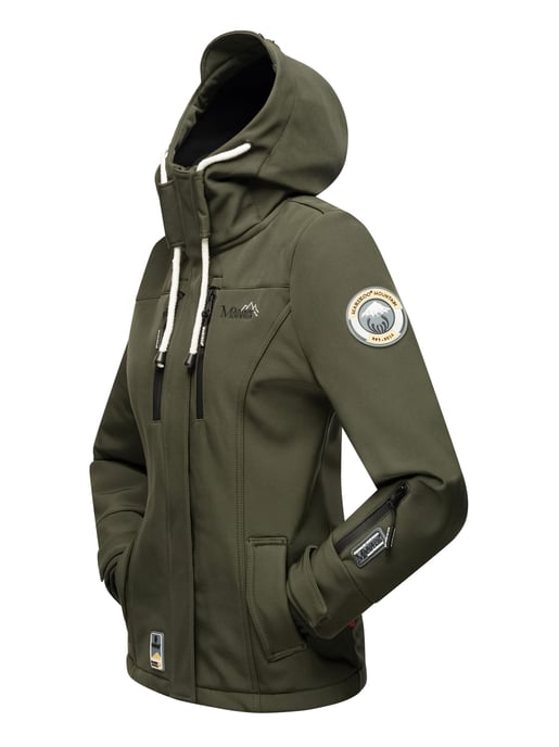 Marikoo chaqueta softshell mujer – Kleine Zicke cálida con capucha y forro polar - Image 4