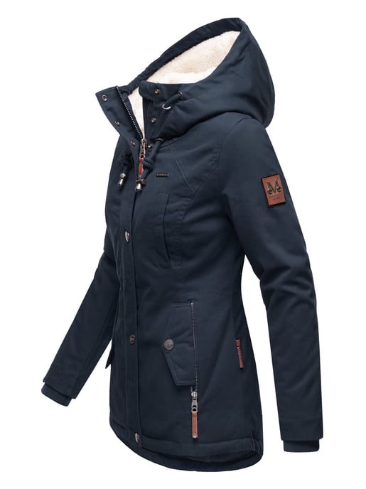 Chaqueta de invierno Marikoo para mujer con capucha y forro de borreguito - Image 2