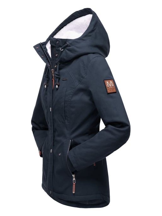 Chaqueta de invierno Marikoo para mujer con capucha y forro de borreguito - Image 4
