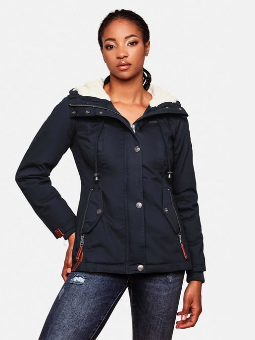 Chaqueta de invierno Marikoo para mujer con capucha y forro de borreguito - Image 5