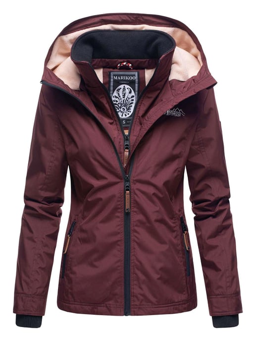 Chaqueta de entretiempo Marikoo Erdbeere para mujer con doble cuello y forro polar - Image 1