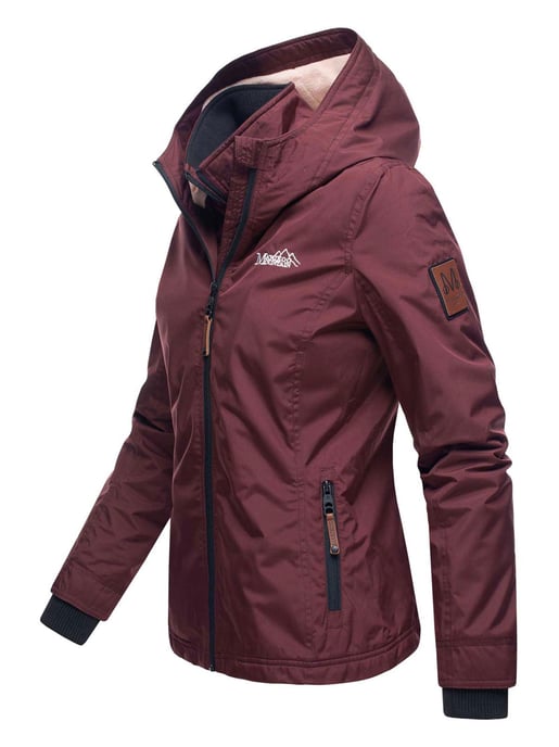 Chaqueta de entretiempo Marikoo Erdbeere para mujer con doble cuello y forro polar - Image 2