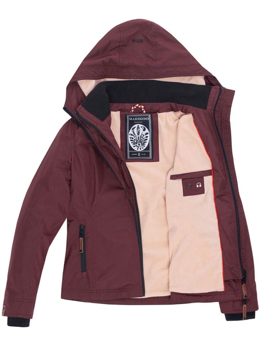 Chaqueta de entretiempo Marikoo Erdbeere para mujer con doble cuello y forro polar - Image 4