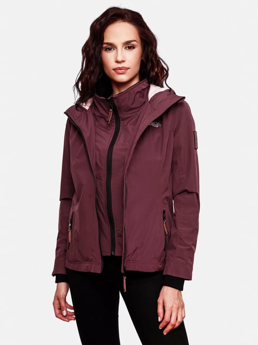 Chaqueta de entretiempo Marikoo Erdbeere para mujer con doble cuello y forro polar - Image 5