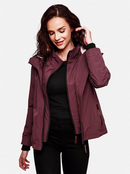 Chaqueta de entretiempo Marikoo Erdbeere para mujer con doble cuello y forro polar - Image 6