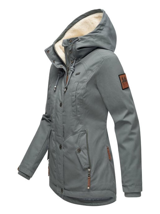 Chaqueta de invierno Marikoo para mujer con capucha y forro de borreguito - Image 2