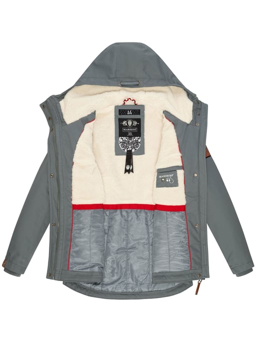 Chaqueta de invierno Marikoo para mujer con capucha y forro de borreguito - Image 4