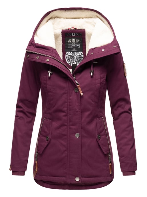 Chaqueta de invierno Marikoo para mujer con capucha y forro de borreguito - Image 1
