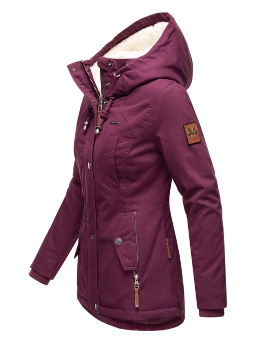 Chaqueta de invierno Marikoo para mujer con capucha y forro de borreguito - Image 3