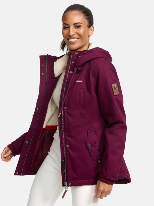 Chaqueta de invierno Marikoo para mujer con capucha y forro de borreguito - Image 6