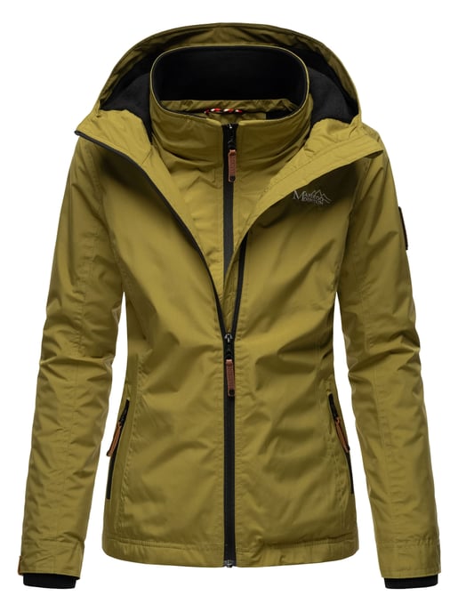 Chaqueta de entretiempo Marikoo Erdbeere para mujer con doble cuello y forro polar - Image 2