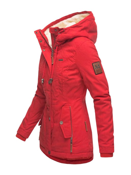 Chaqueta de invierno Marikoo para mujer con capucha y forro de borreguito - Image 2