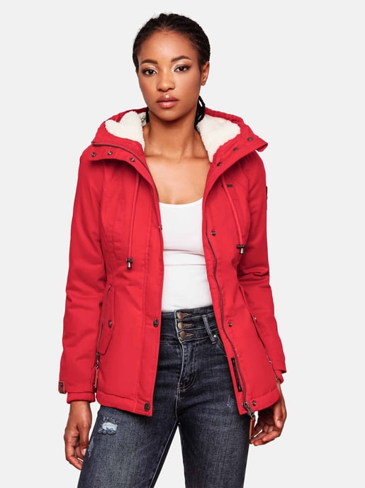 Chaqueta de invierno Marikoo para mujer con capucha y forro de borreguito - Image 5