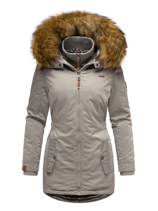 Marikoo abrigo de invierno mujer – Sanakoo cálido con cuello de pelo sintético desmontable - Image 2