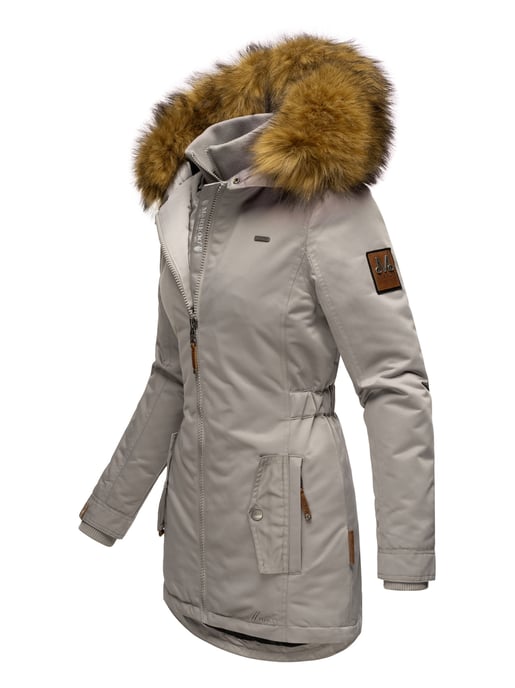 Marikoo abrigo de invierno mujer – Sanakoo cálido con cuello de pelo sintético desmontable - Image 3