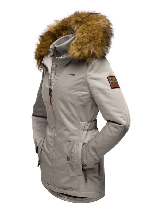 Marikoo abrigo de invierno mujer – Sanakoo cálido con cuello de pelo sintético desmontable - Image 5