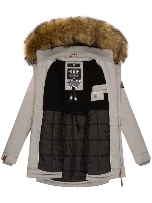 Marikoo abrigo de invierno mujer – Sanakoo cálido con cuello de pelo sintético desmontable - Image 6