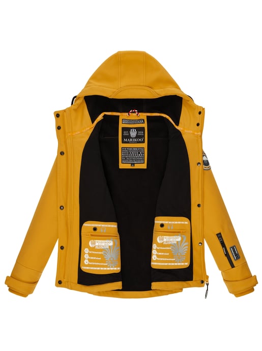 Marikoo chaqueta softshell mujer – Kleine Zicke cálida con capucha y forro polar - Image 6