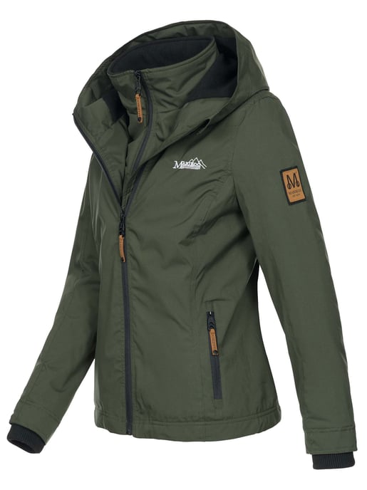 Chaqueta de entretiempo Marikoo Erdbeere para mujer con doble cuello y forro polar - Image 2