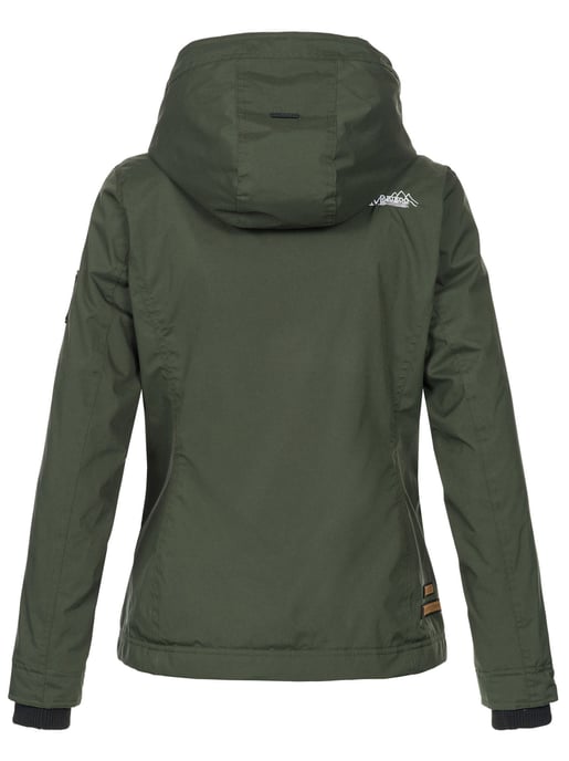 Chaqueta de entretiempo Marikoo Erdbeere para mujer con doble cuello y forro polar - Image 3