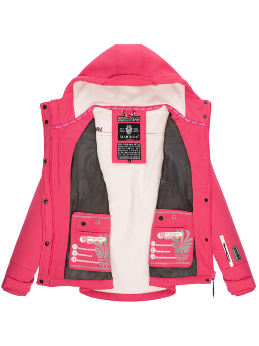 Marikoo chaqueta softshell mujer – Kleine Zicke cálida con capucha y forro polar - Image 6