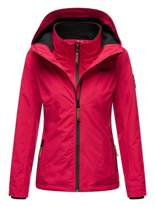 Chaqueta de entretiempo Marikoo Erdbeere para mujer con doble cuello y forro polar - Image 2
