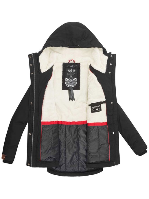 Chaqueta de invierno Marikoo para mujer con capucha y forro de borreguito - Image 4
