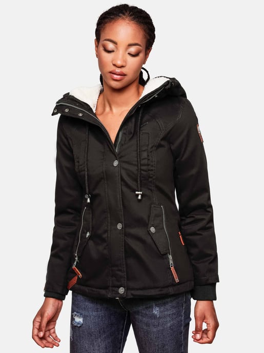 Chaqueta de invierno Marikoo para mujer con capucha y forro de borreguito - Image 5