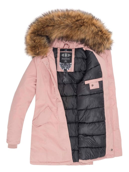 Parka de invierno Marikoo para mujer con capucha y cuello de pelo sintético desmontable - Image 4