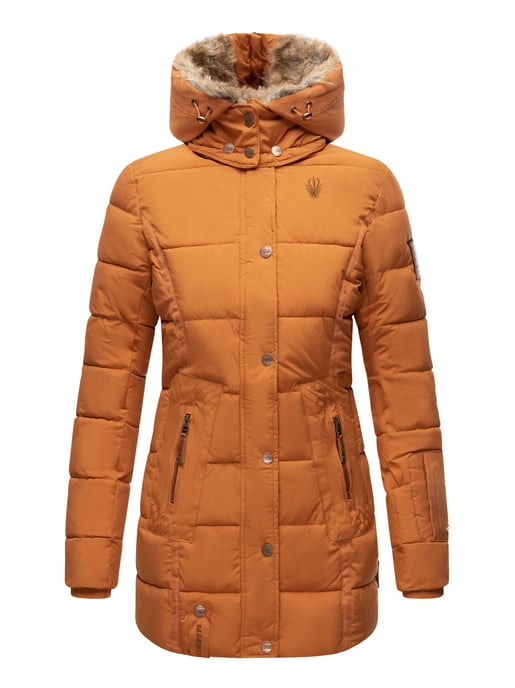 Chaqueta de invierno Marikoo para mujer con capucha y forro de pelo sintético - Image 2