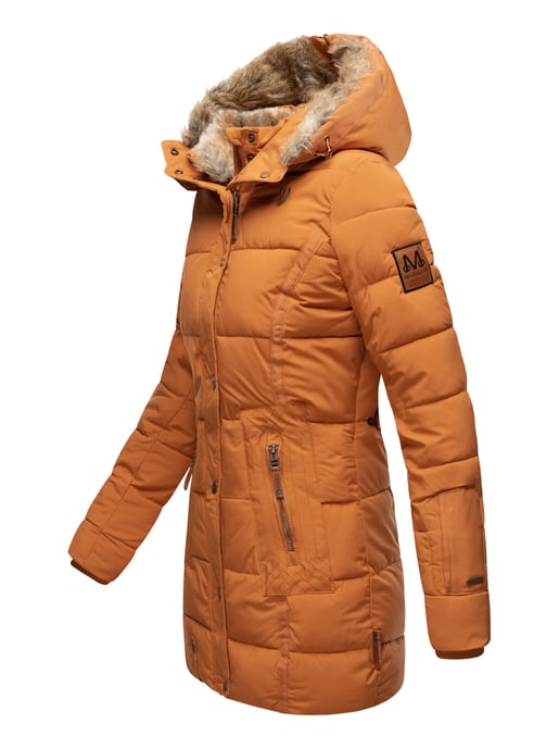 Chaqueta de invierno Marikoo para mujer con capucha y forro de pelo sintético - Image 3