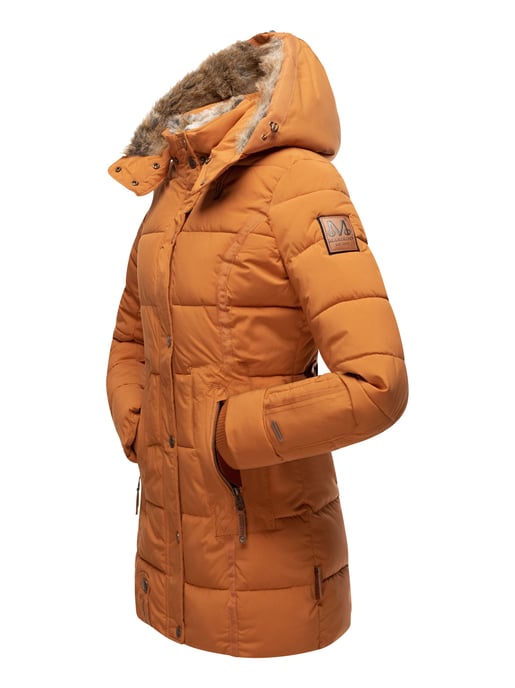 Chaqueta de invierno Marikoo para mujer con capucha y forro de pelo sintético - Image 4