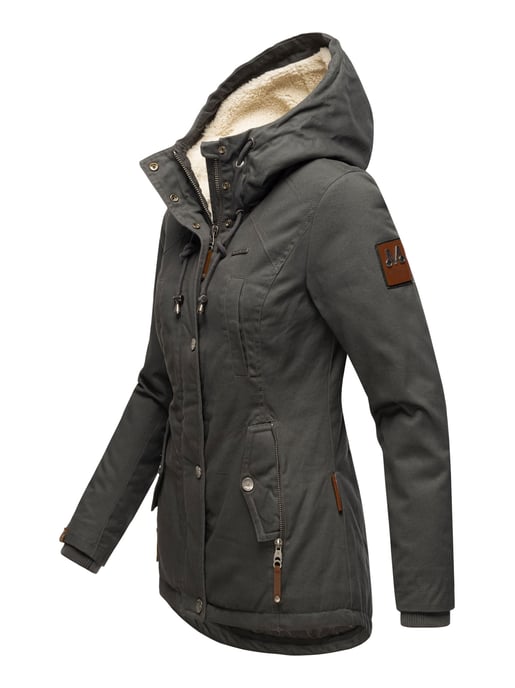 Chaqueta de invierno Marikoo para mujer con capucha y forro de borreguito - Image 3