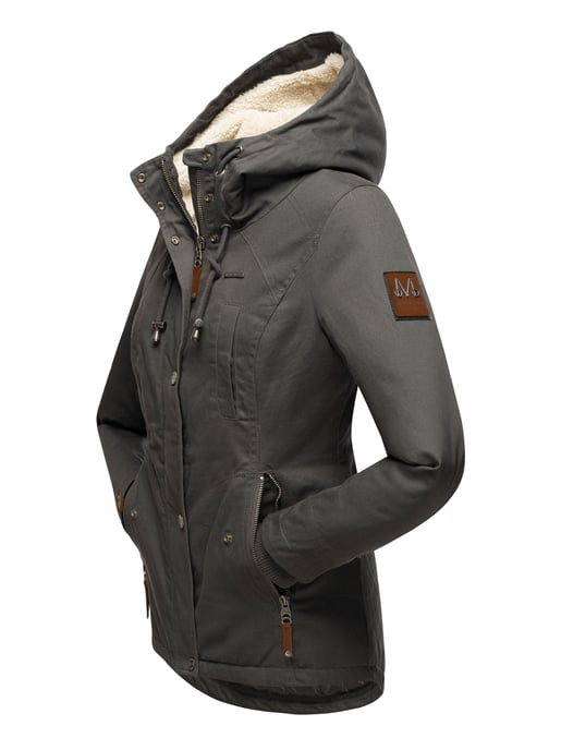 Chaqueta de invierno Marikoo para mujer con capucha y forro de borreguito - Image 4
