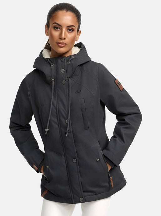 Chaqueta de invierno Marikoo para mujer con capucha y forro de borreguito - Image 5
