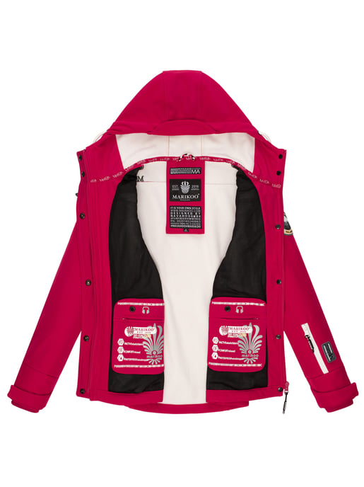 Marikoo chaqueta softshell mujer – Kleine Zicke cálida con capucha y forro polar - Image 6