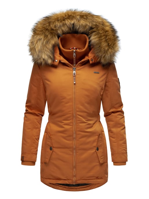 Marikoo abrigo de invierno mujer – Sanakoo cálido con cuello de pelo sintético desmontable - Image 2