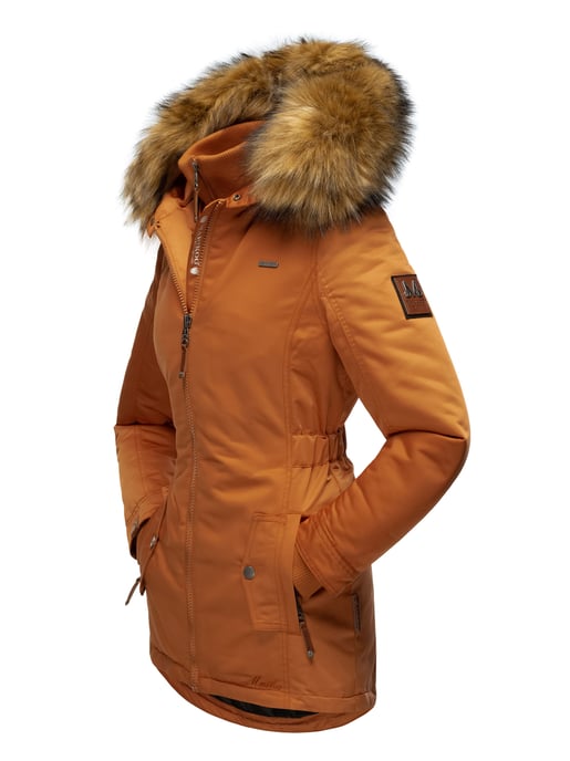 Marikoo abrigo de invierno mujer – Sanakoo cálido con cuello de pelo sintético desmontable - Image 4