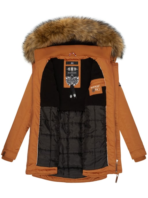Marikoo abrigo de invierno mujer – Sanakoo cálido con cuello de pelo sintético desmontable - Image 6
