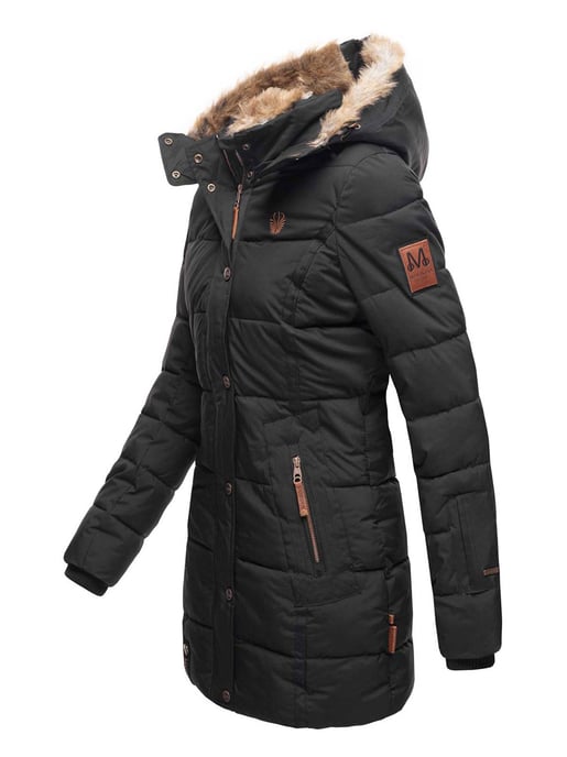 Chaqueta de invierno Marikoo para mujer con capucha y forro de pelo sintético - Image 2