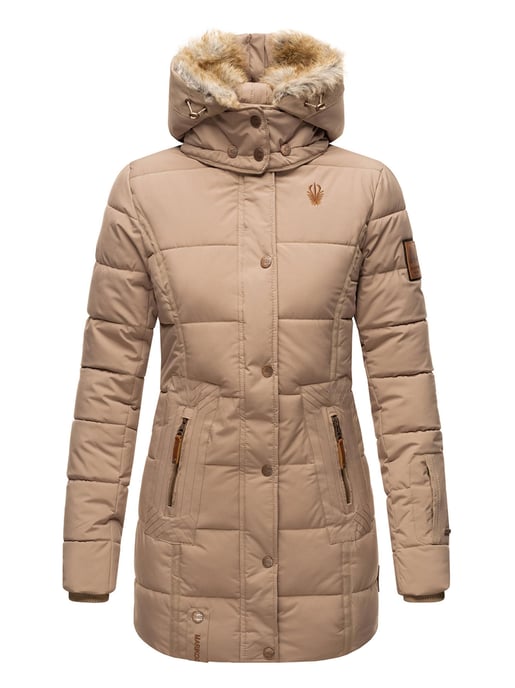 Chaqueta de invierno Marikoo para mujer con capucha y forro de pelo sintético - Image 2
