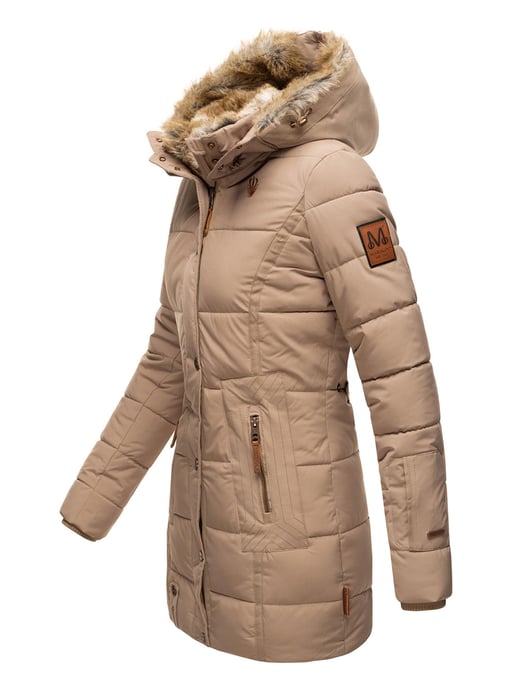 Chaqueta de invierno Marikoo para mujer con capucha y forro de pelo sintético - Image 3