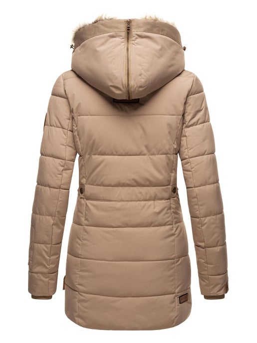 Chaqueta de invierno Marikoo para mujer con capucha y forro de pelo sintético - Image 4