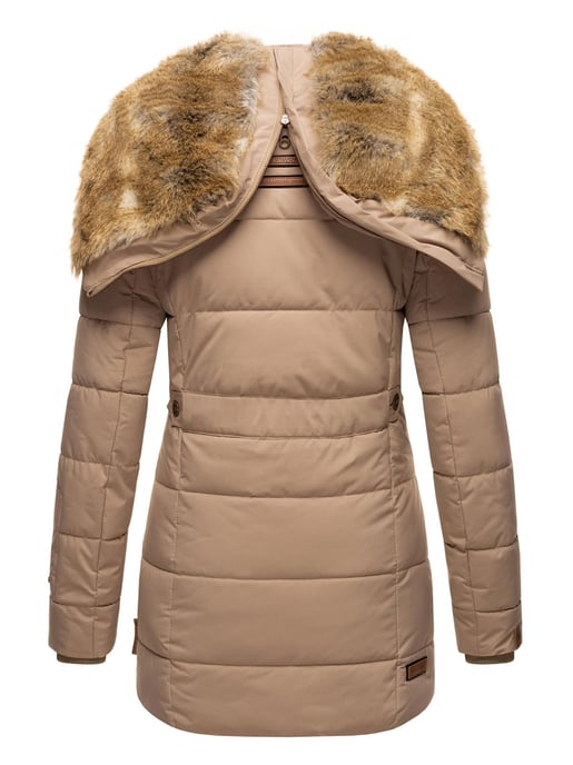 Chaqueta de invierno Marikoo para mujer con capucha y forro de pelo sintético - Image 5