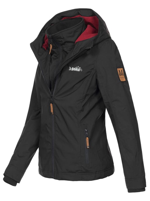 Chaqueta de entretiempo Marikoo Erdbeere para mujer con doble cuello y forro polar - Image 2
