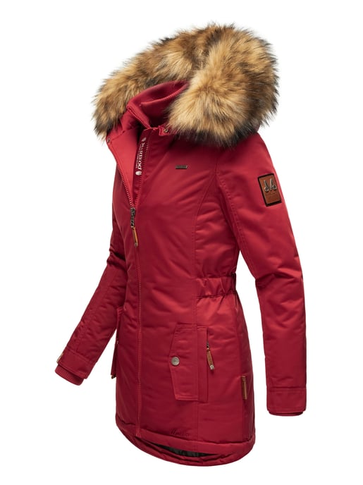 Marikoo abrigo de invierno mujer – Sanakoo cálido con cuello de pelo sintético desmontable - Image 3