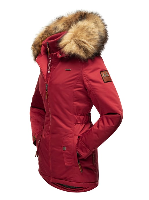 Marikoo abrigo de invierno mujer – Sanakoo cálido con cuello de pelo sintético desmontable - Image 4