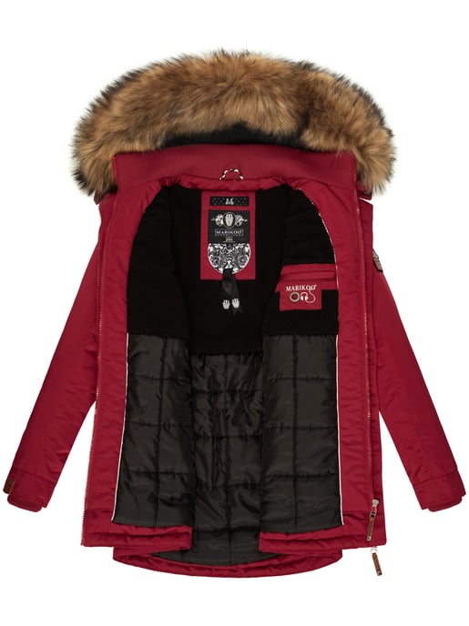 Marikoo abrigo de invierno mujer – Sanakoo cálido con cuello de pelo sintético desmontable - Image 6