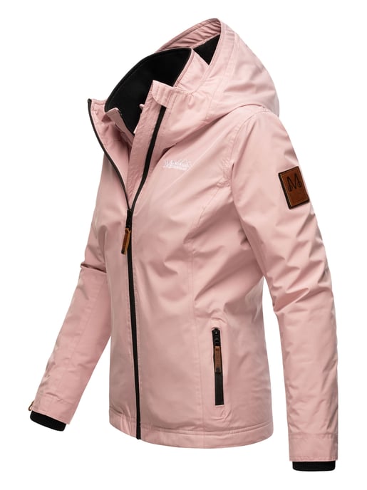 Chaqueta de entretiempo Marikoo Erdbeere para mujer con doble cuello y forro polar - Image 4
